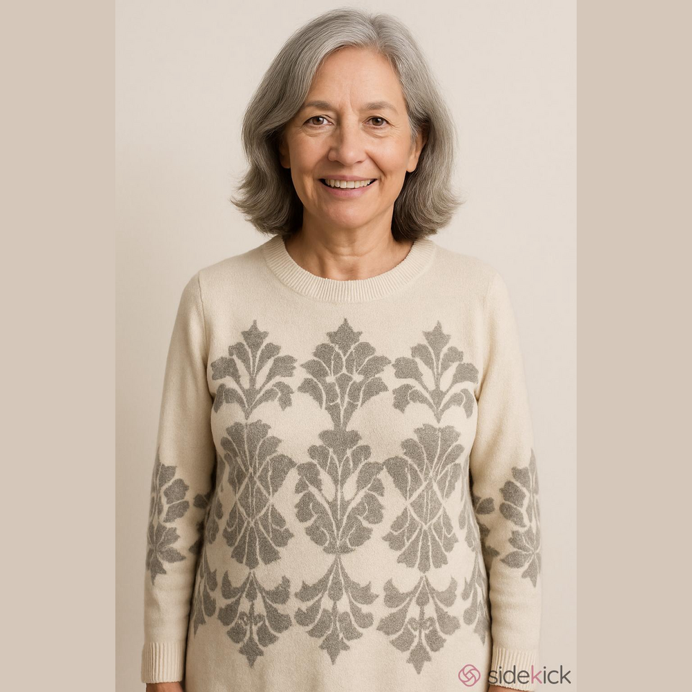 Stella Carakasi White & Gray Eye Candy Sweater S/M